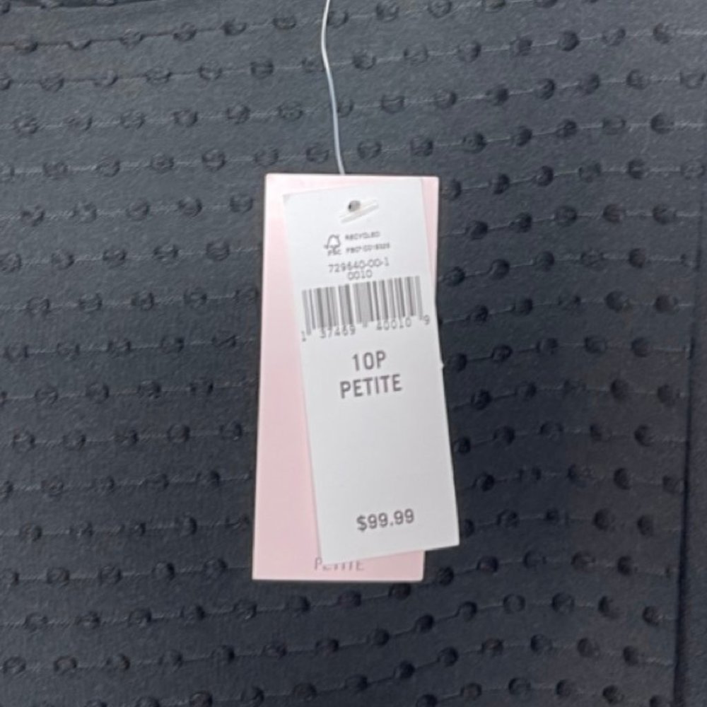 BANANA REPUBLIC | NWT Sophisticated Black Dress with Polka Dots | Size 10P - Picture 6 of 11